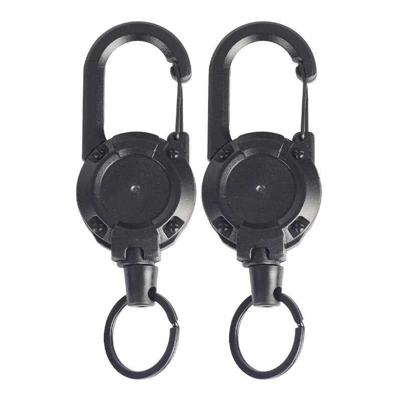 1-20PCS Outdoor Retractable Key Chain Mountaineering Buckle Key Chain Anti-loss Anti-theft High Rebound Metal Easy To Pull